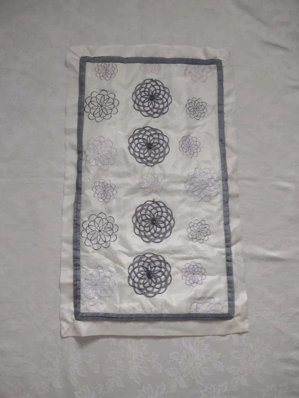 Embroidered Satin Pillow Sham With Flange Lush Decor